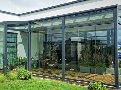 Модель Безрамное остекление из Навесы и перголы Модель Безрамное остекление